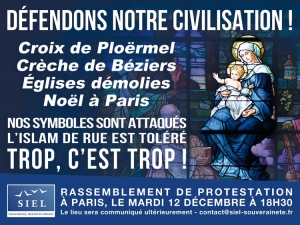 Le 12 décembre prochain, tous à Paris pour défendre nos croix et nos symboles chrétiens